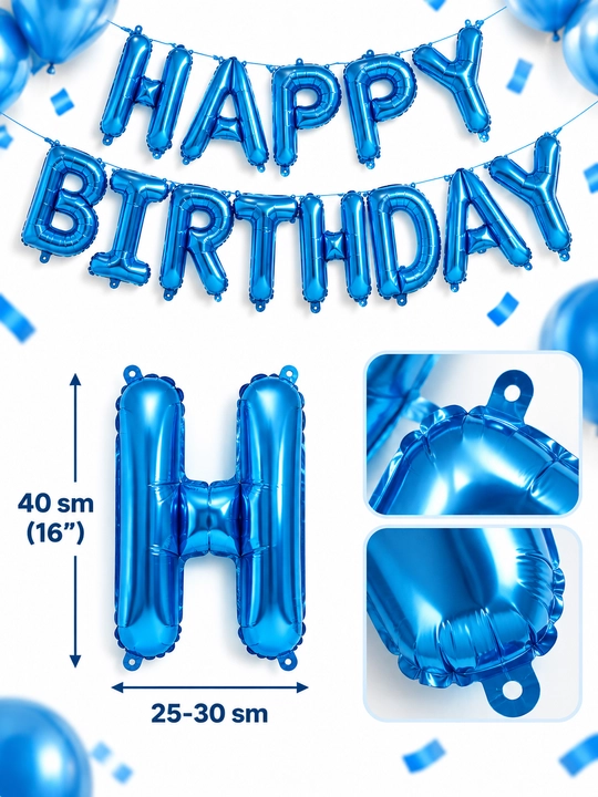 Набор шаров Happy Birthday на день рождения, фольгированные буквы, праздничный декор