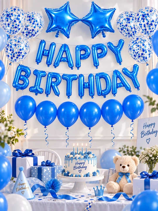 Happy Birthday shar nabori, tug‘ilgan kun uchun folgali harf sharlar, bayram bezagi - 