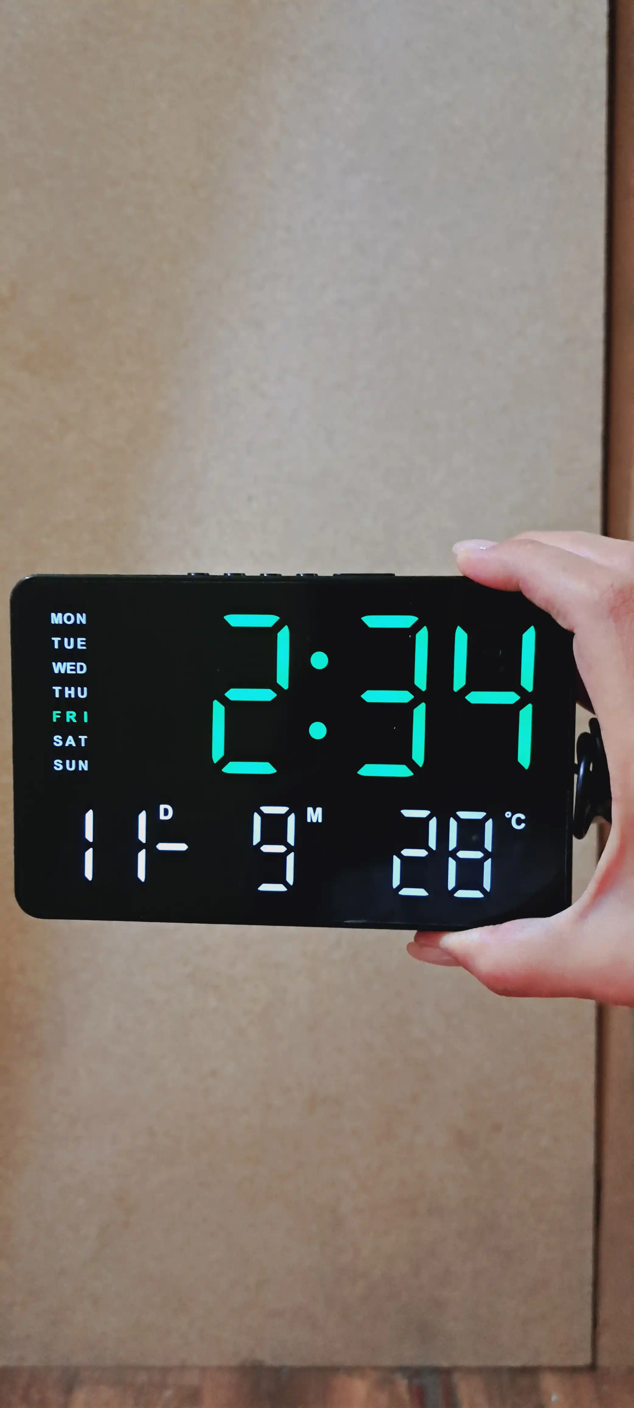 LED elektron stol soati budilnik, sana va temperatura