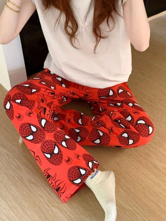 Ayollar uchun Spider Man pижама shalvar to'plami