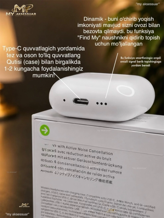 Simsiz quloqchin Pods 4 ANC bluetooth naushnik barcha smartfonlar uchun (ANC ishlaydi)