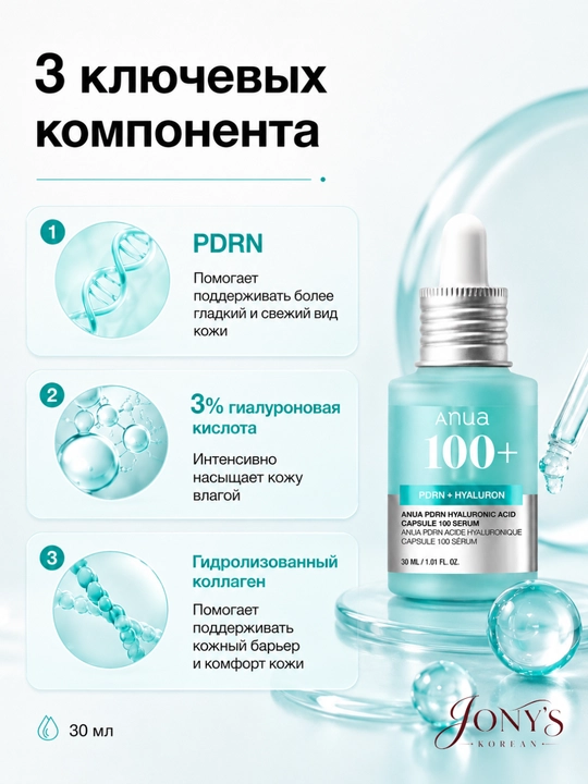 ANUA — Сыворотка для лица увлажнение, сияние, ровный тон, успокоение, уход за пятнами