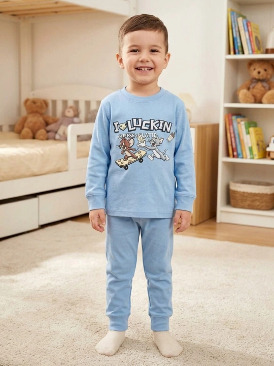 Детская пижама 1–6 лет из хлопка, мягкий комплект для сна для мальчиков и девочек