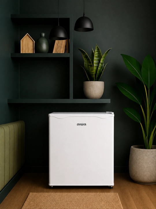 AIWA mini xolodilnik 46 litr, oq, kulrang va qora, uy hamda ofis uchun - 