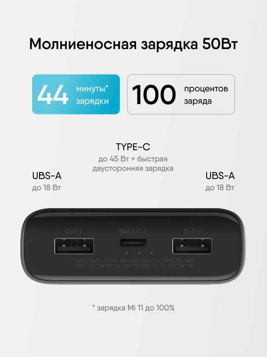 Xiaomi PowerBank 20000 mAh, telefon aksessuarlar, 50W tezkor quvvat power bank,pover bank