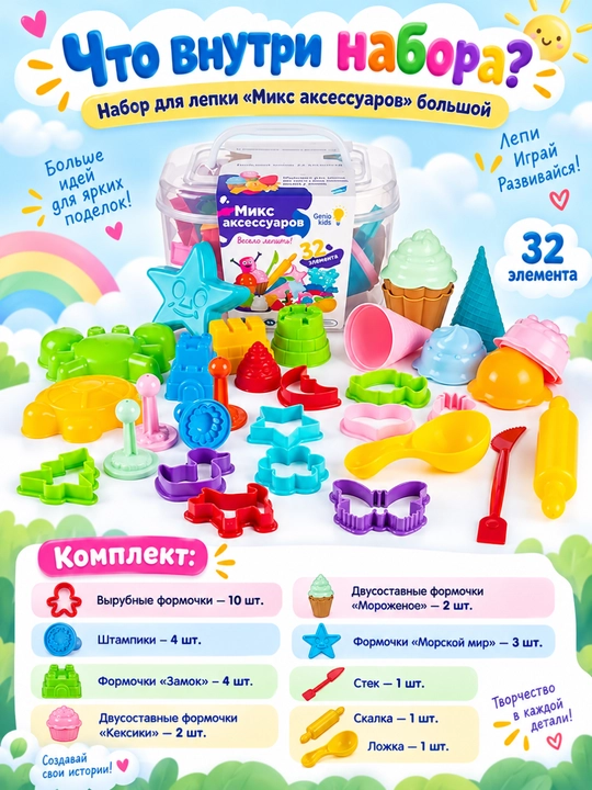 Наборы для детской лепки "Аксессуары для лепки", DREAM MAKERS