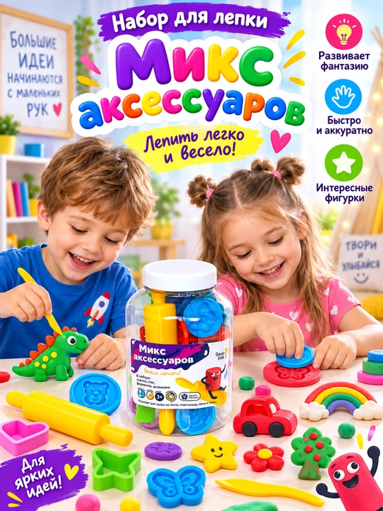Наборы для детской лепки "Аксессуары для лепки", DREAM MAKERS