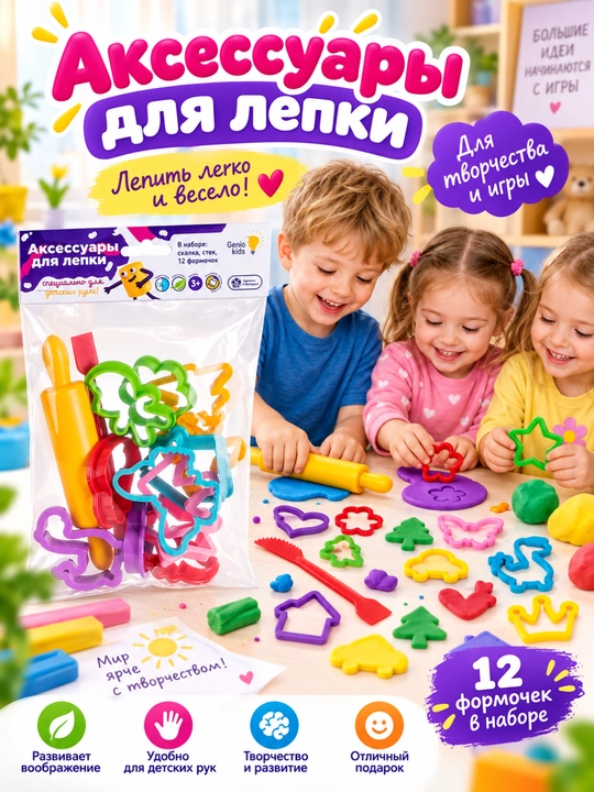 Наборы для детской лепки "Аксессуары для лепки", DREAM MAKERS