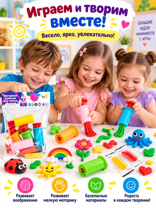 Наборы для детской лепки "Аксессуары для лепки", DREAM MAKERS