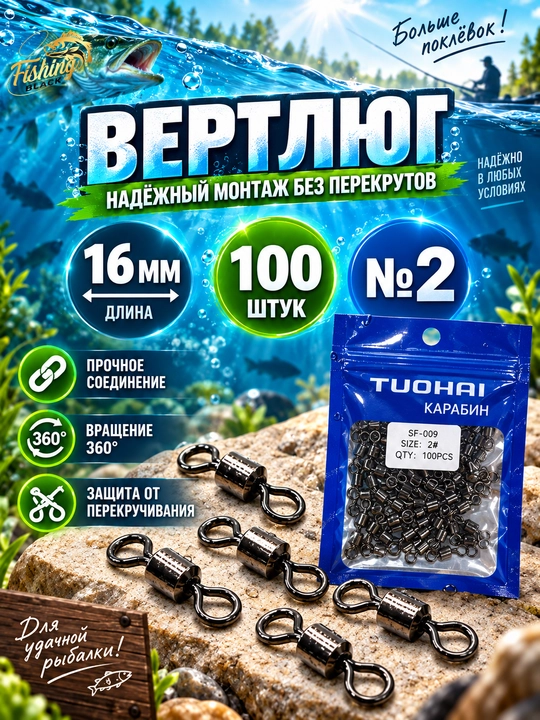 Карабины-вертлюги для рыбалки - 