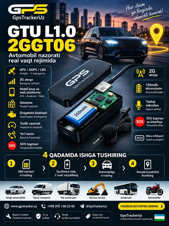 Gps трекер GTU L1.0 2GGT06 (с микрофоном)