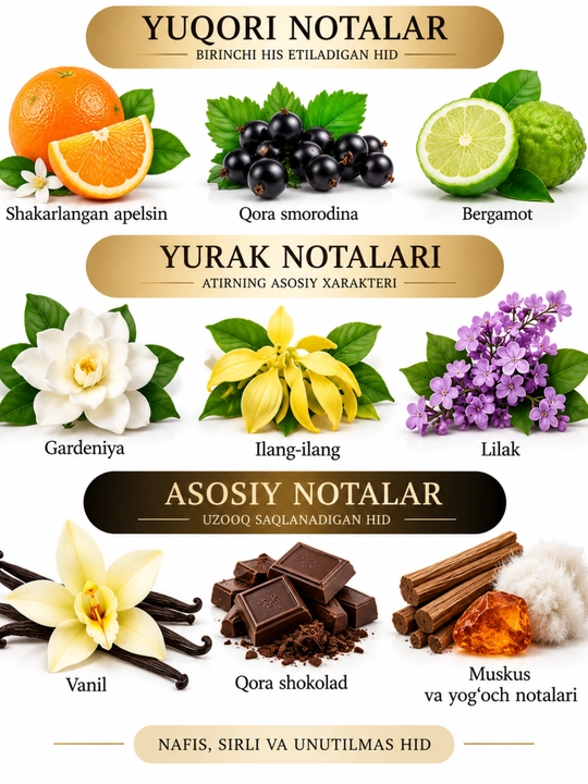 Ayollar atirlari, mayin va jozibali ifor