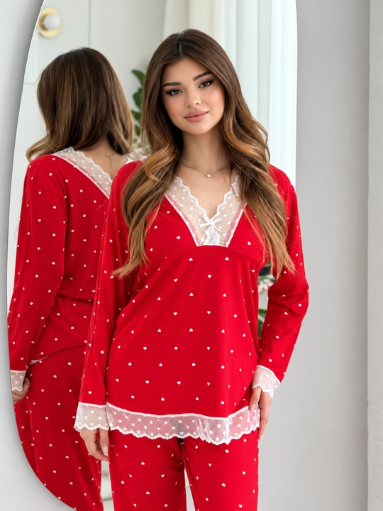 Ayollar pijamasi, 2 talik uy kiyimi, qulay komplekt, S-4XL