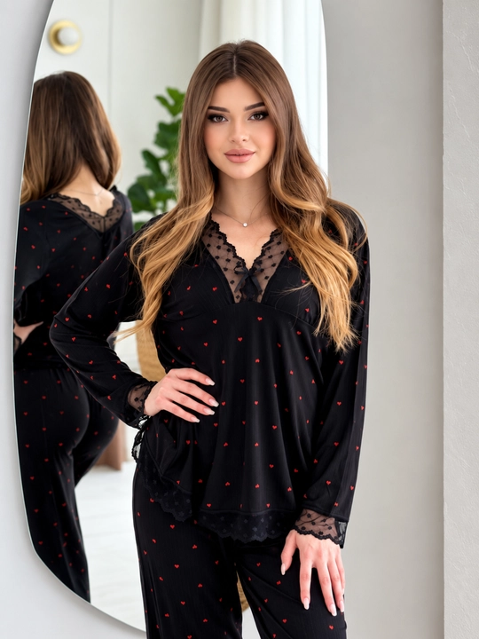 Ayollar pijamasi, 2 talik uy kiyimi, qulay komplekt, S-4XL