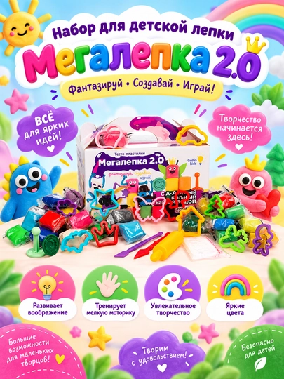 Набор для детской лепки GENIO KIDS-ART Мегалепка 2.0 - 