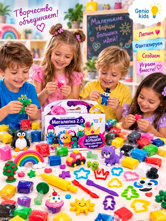 Набор для детской лепки GENIO KIDS-ART Мегалепка 2.0