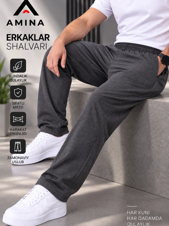 Amina erkaklar shalvari — zamonaviy va qulay sport shimlari, M,L,XL,XXL,XXXL