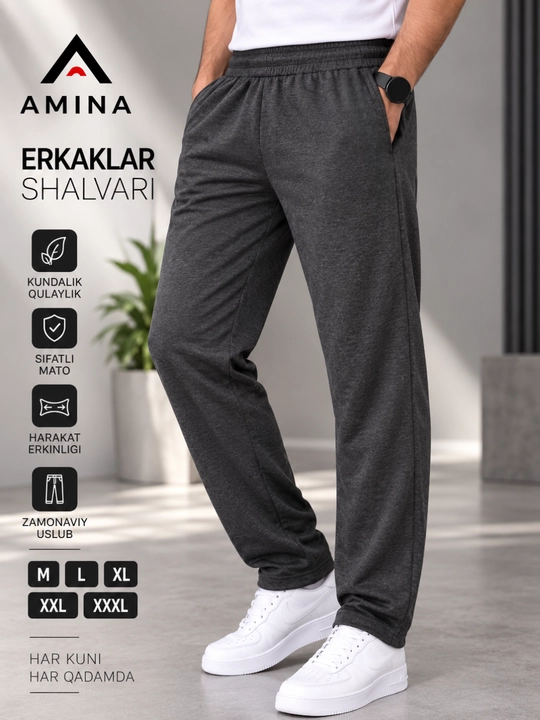 Amina erkaklar shalvari — zamonaviy va qulay sport shimlari, M,L,XL,XXL,XXXL