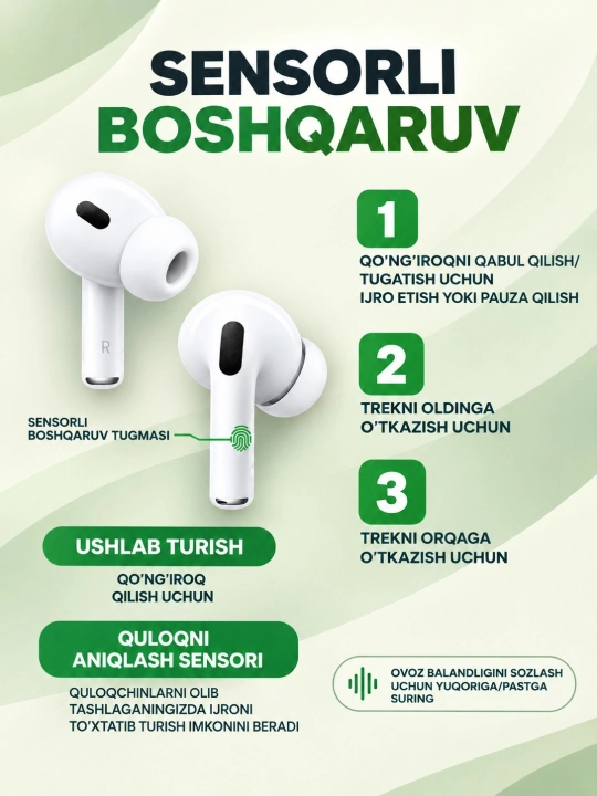 Pods 2 air pro max, Беспроводные наушники Ios | Android