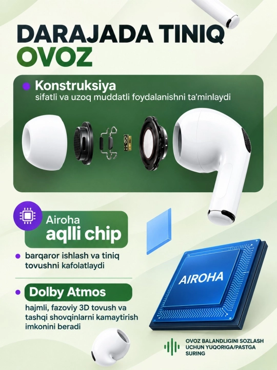 Pods 2 air pro max, Беспроводные наушники Ios | Android
