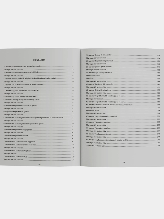 Zukkolar Matematikasi. 2 kitob