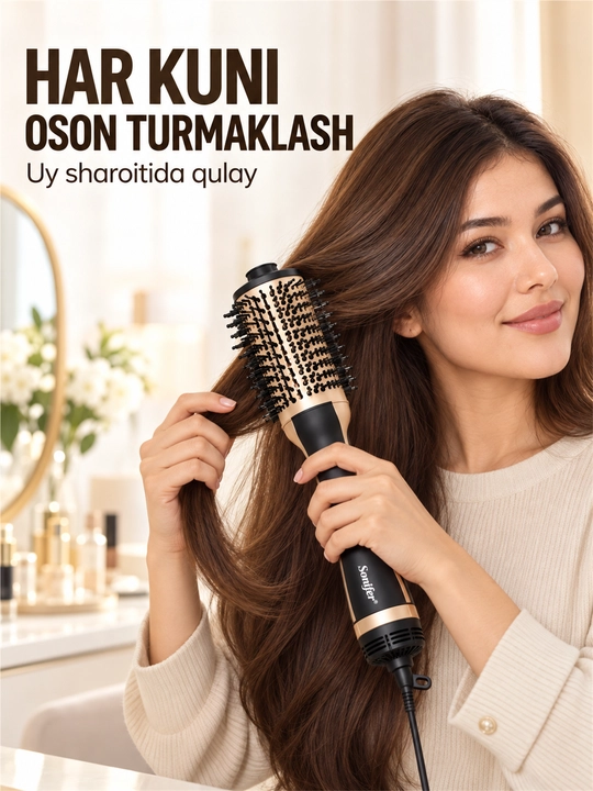 Hot Air Styler fen-cho‘tka, 1200 Vt, keramik qoplama, doimiy harorat