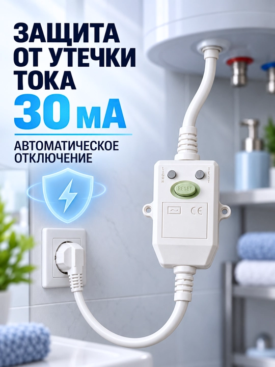 Suv isitgich uchun PRCD himoyali elektr kabeli, 16 A, 230 V, 110 sm