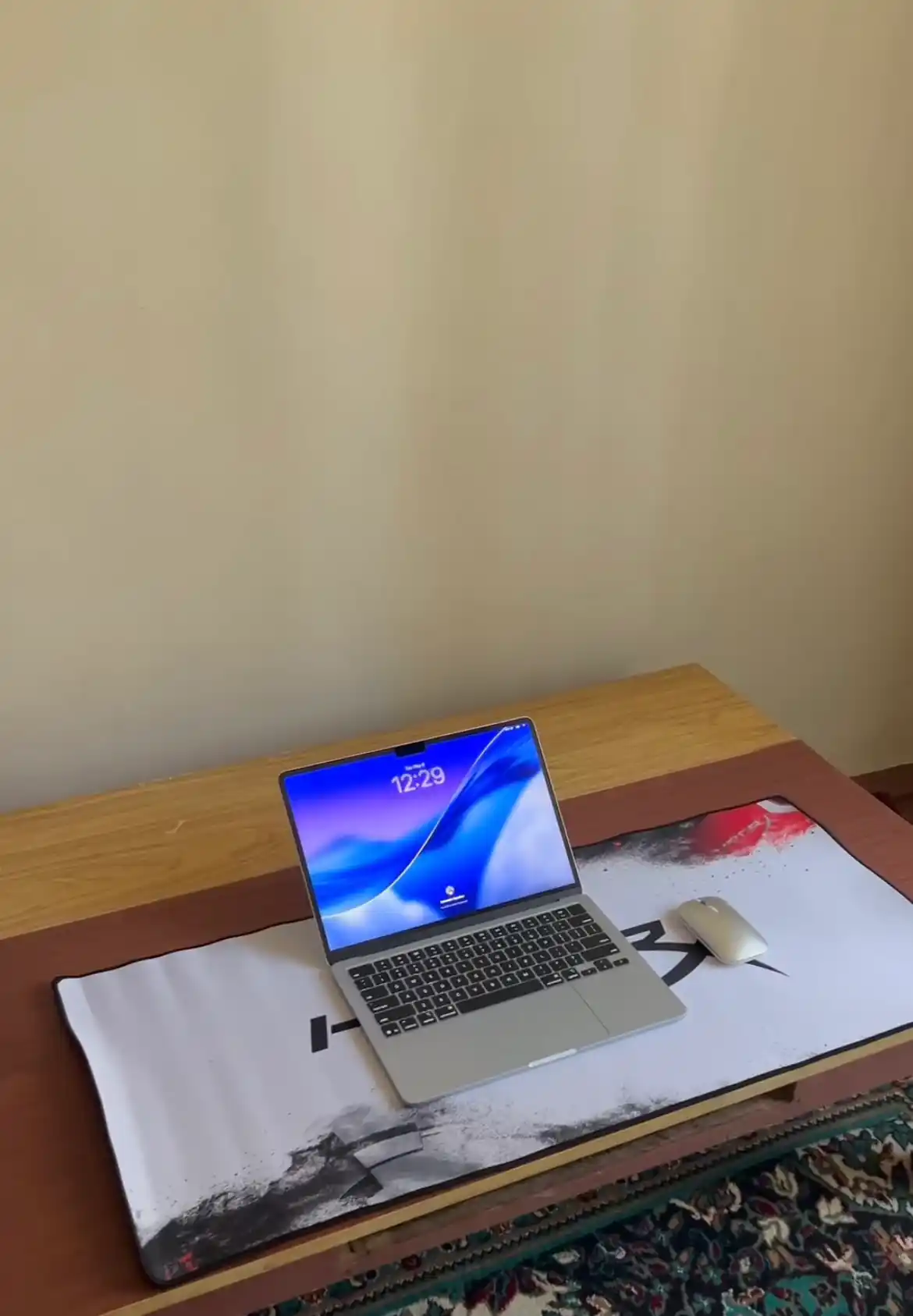 Katta sichqoncha gilami - XXL, dunyo xaritasi bilan, Nillmax, ko‘k minimalizm, 90×40 sm