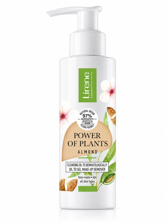 Makiyajni ketkazish uchun gel-moy Lirene Power Of Plants, Bodom, 145 ml - 