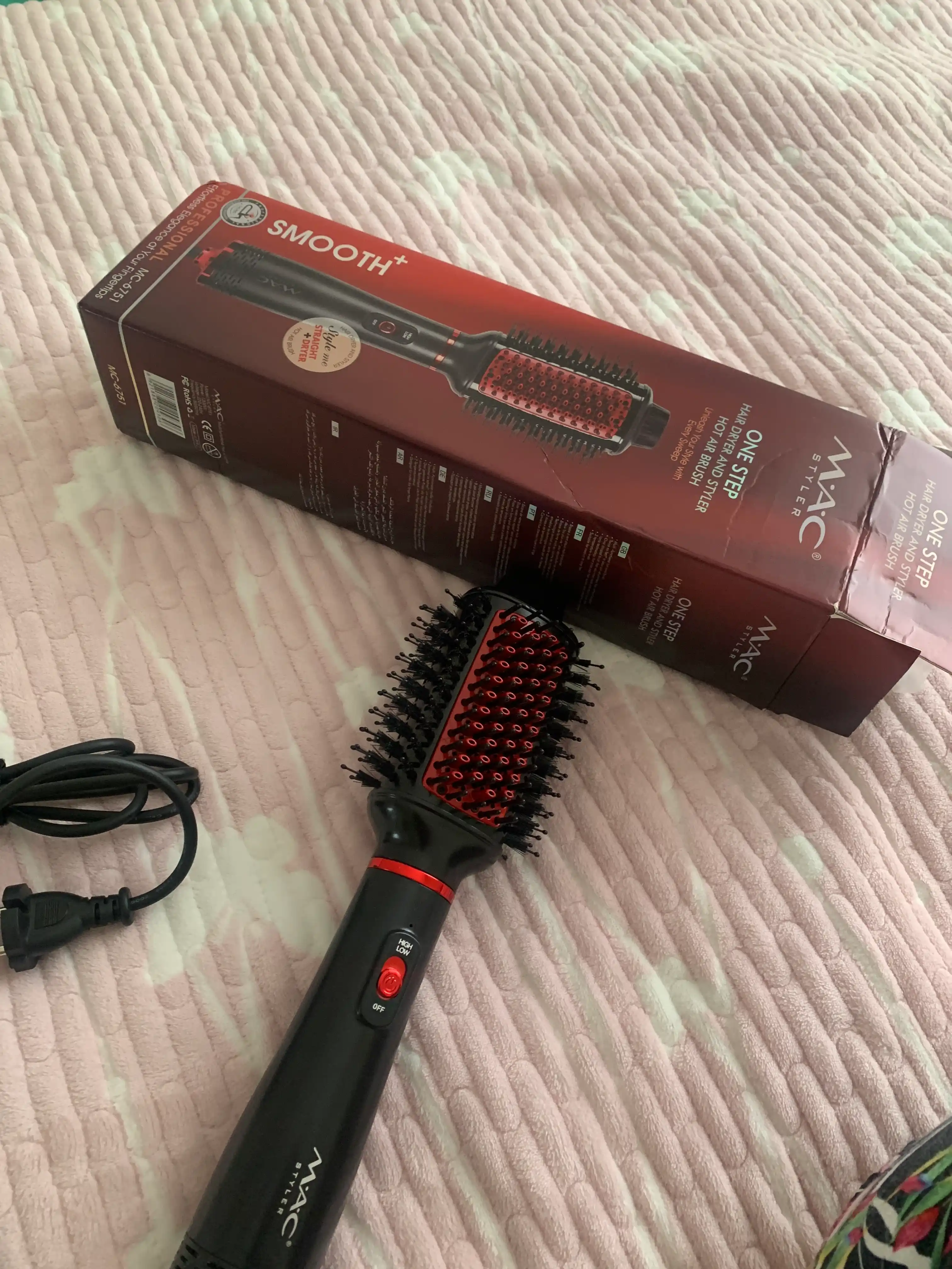 Фен-щётка MAC Styler, фен-расчёска, щётка для сушки волос, стайлер укладки волос, 3 режима
