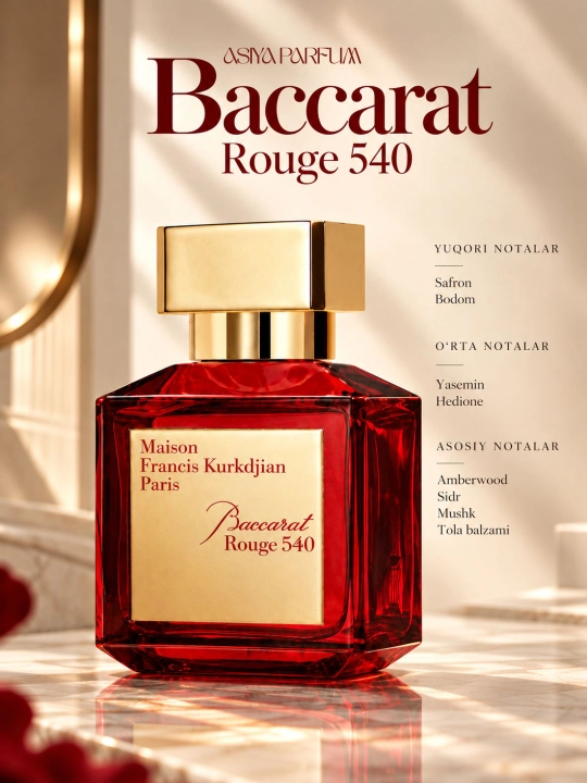 Baccara Rouge 540, ayollar va qizlar uchun atir, haqiqiy joziba ifori, 50 ml - 