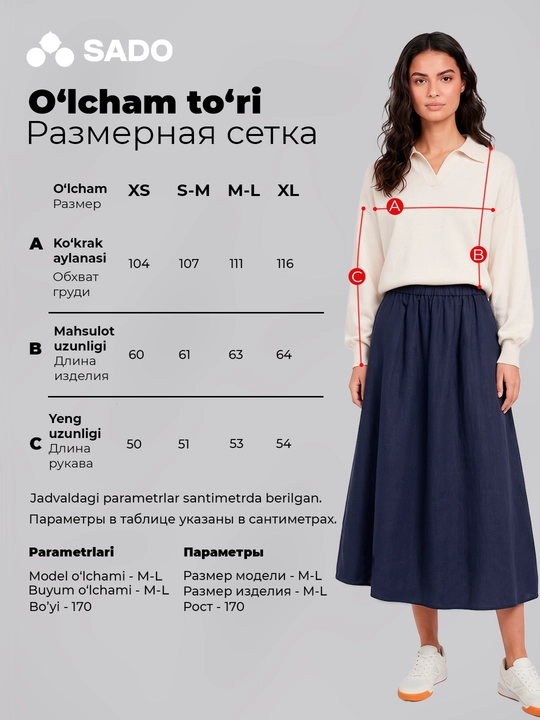 Ayollar polo jemper SADO