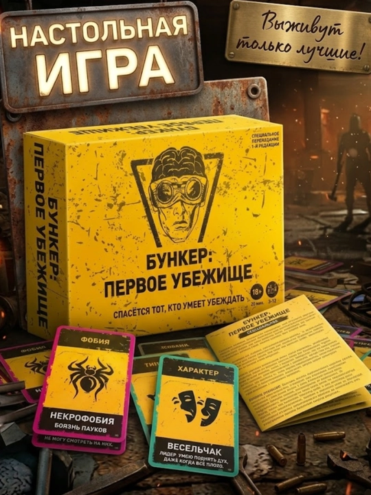 Настольная игра Бункер: Первое убежище, психологические карточки для компании