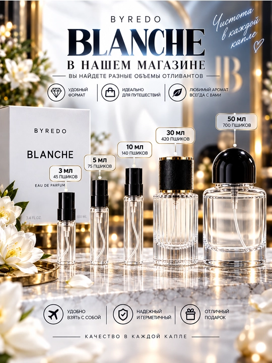 Ayollar uchun "Byredo Blanche" parfyumlangan suvi 