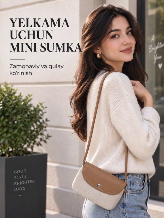 Ayollar uchun 2 dona sumka to‘plami: shopper va yelkama mini klatch sumka