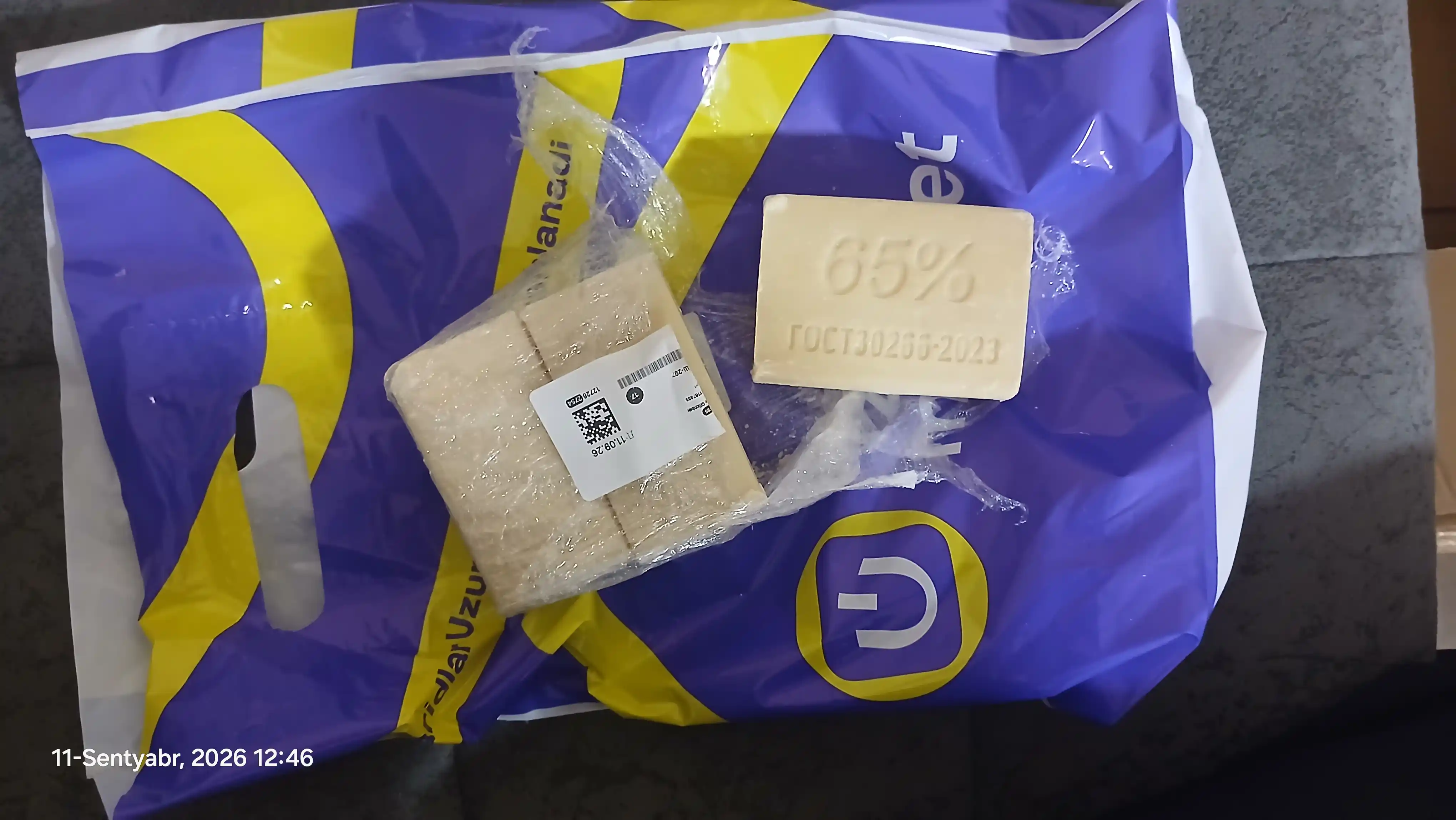 Kir sovun — xo‘jalik sovuni 65% / 70%, kir yuvish va uy-ro‘zg‘or uchun
