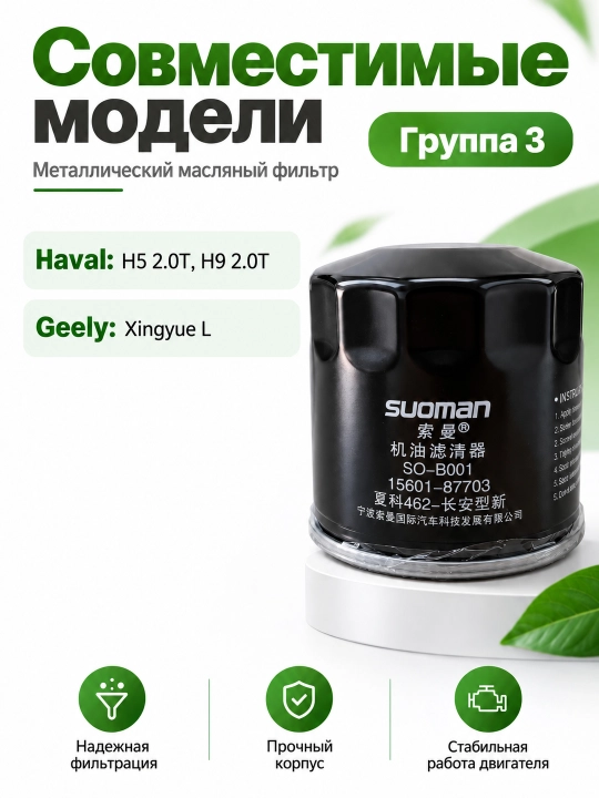 Масляный фильтр для автомобиля в металлическом корпусе
