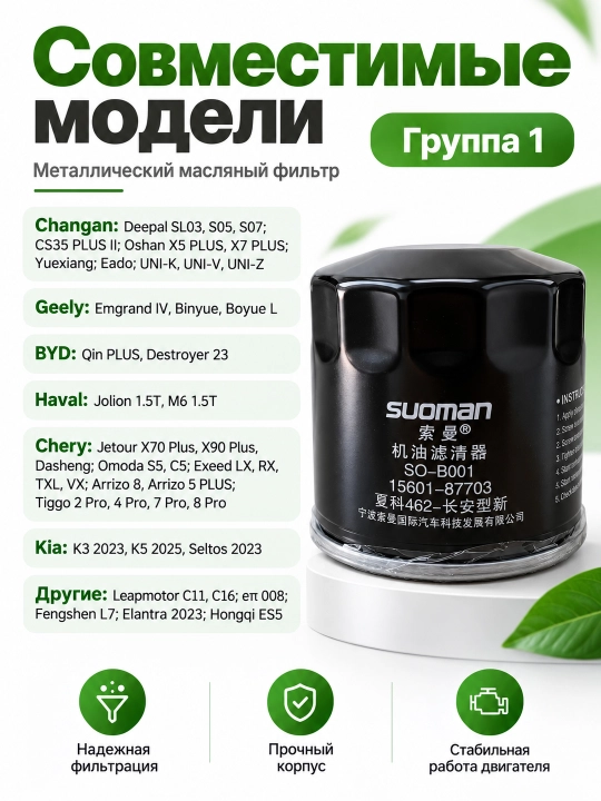 Масляный фильтр для автомобиля в металлическом корпусе