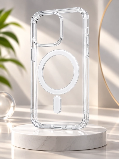 IPhone uchun shaffof MagSafe g‘ilof, 15 Pro / 15 Pro Max / 16 Pro / 16 Pro Max