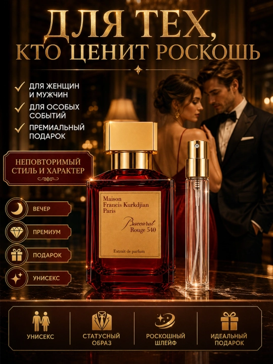 Ayollar atiri Baccarat Rouge 540, ayollar parfyumi, tiqinda
