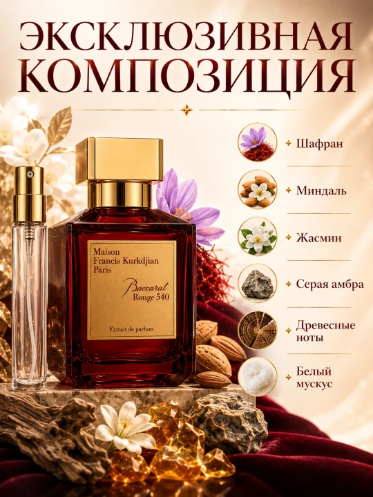 Ayollar atiri Baccarat Rouge 540, ayollar parfyumi, tiqinda