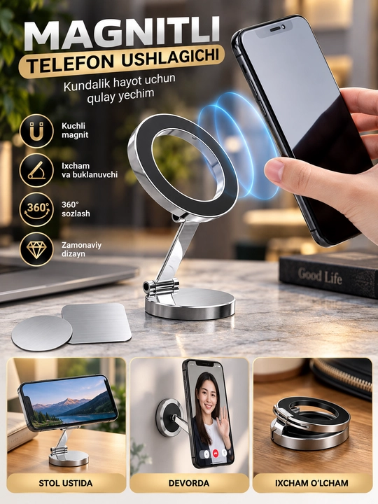 Avtomobil uchun universal telefon ushlagich, telefon tagligi