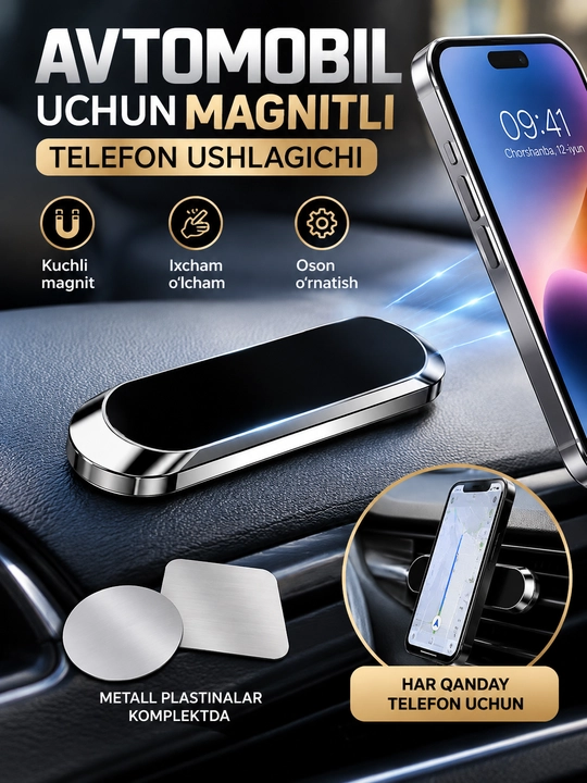 Avtomobil uchun universal telefon ushlagich, telefon tagligi - 