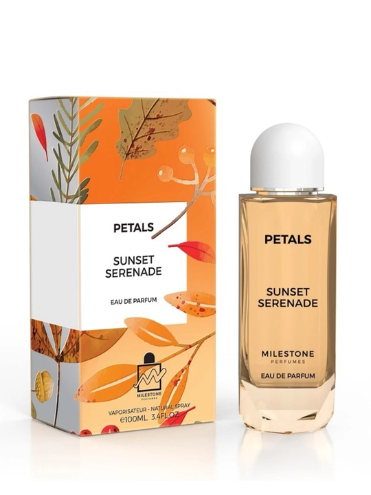 Petals Milestone EDPparfyumeriya suvi,100ml,Oceanic Breeze,Sunset Serenade,Apricot Blossom