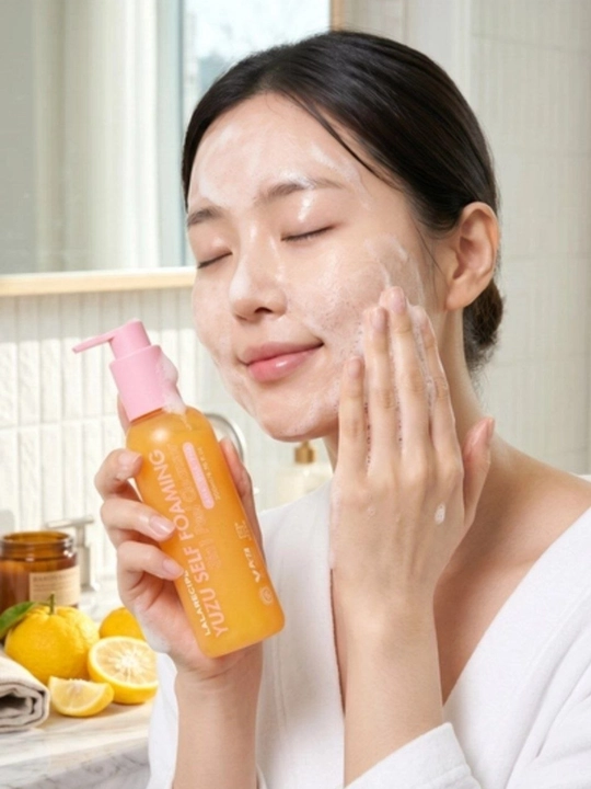 Lalarecipe Yuzu Self Foaming 3 в 1 с AHA BHA PHA, пенка для умывания, 200 мл
