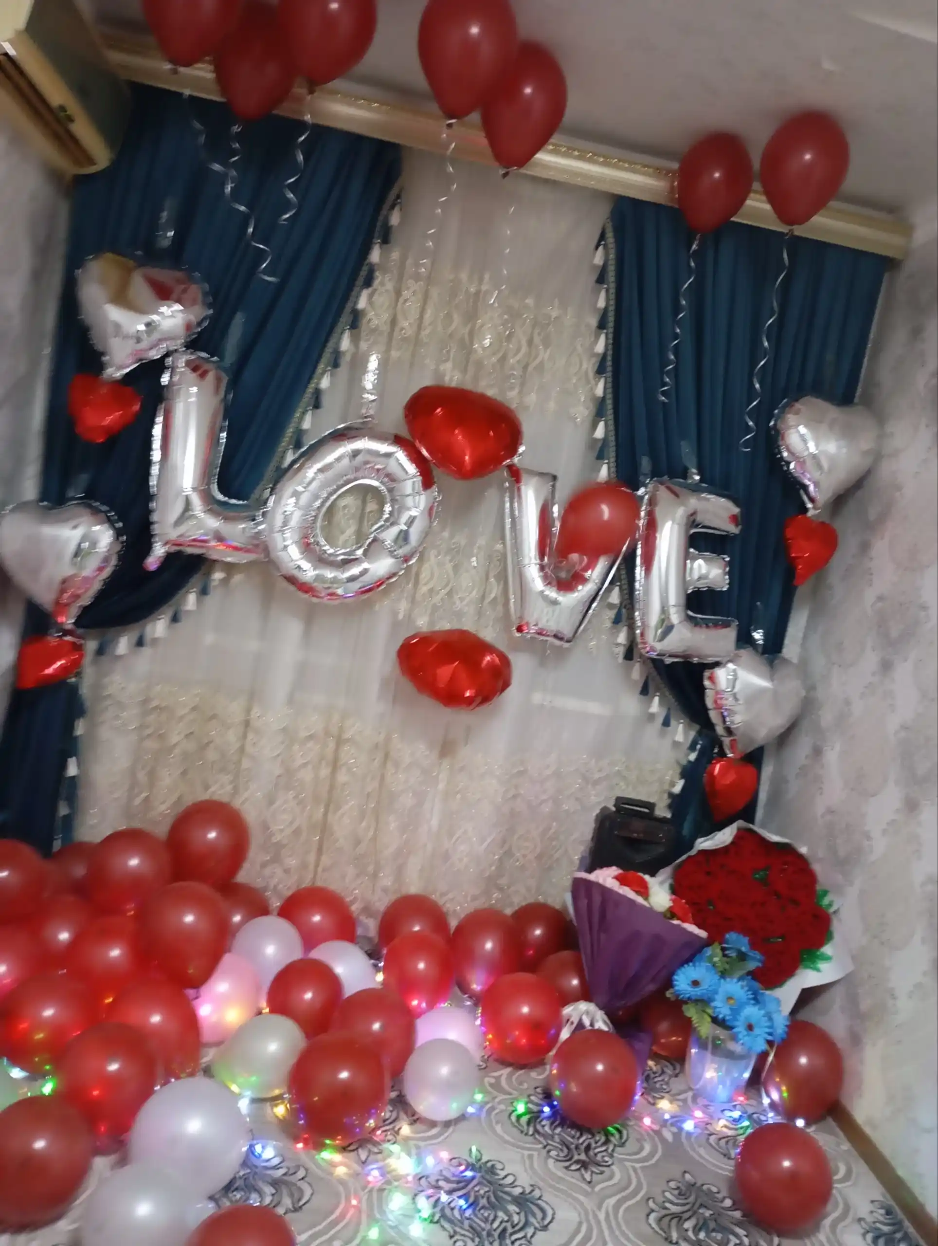Шары I LOVE YOU и сердечко для романтической ночи, MARRY ME и на день рождения, 14 февраля