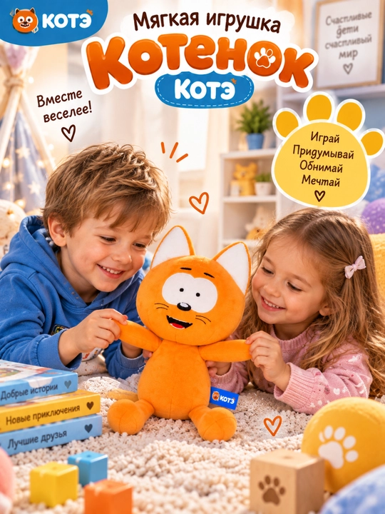 Мягкие игрушки "Котики", DREAM MAKERS