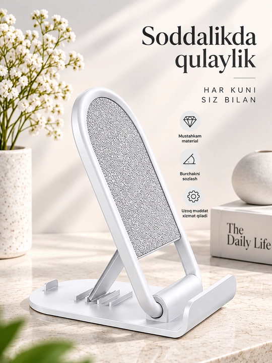 Telefon va planshet ushlagichi, sozlanadigan, buklanadigan telefon ushlagichi