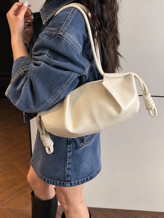 Zara uslubidagi ayollar sumkasi, eko-charm tote, uzun dastakli, yelkaga