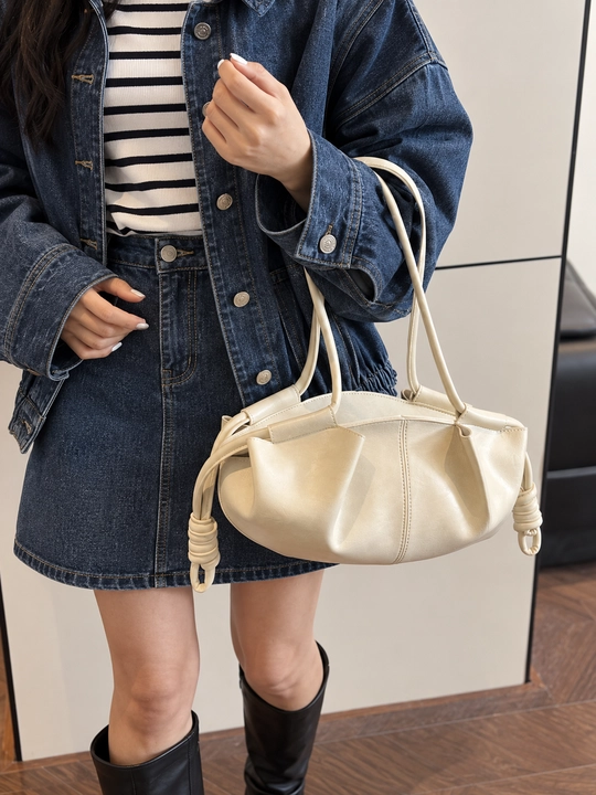 Zara uslubidagi ayollar sumkasi, eko-charm tote, uzun dastakli, yelkaga